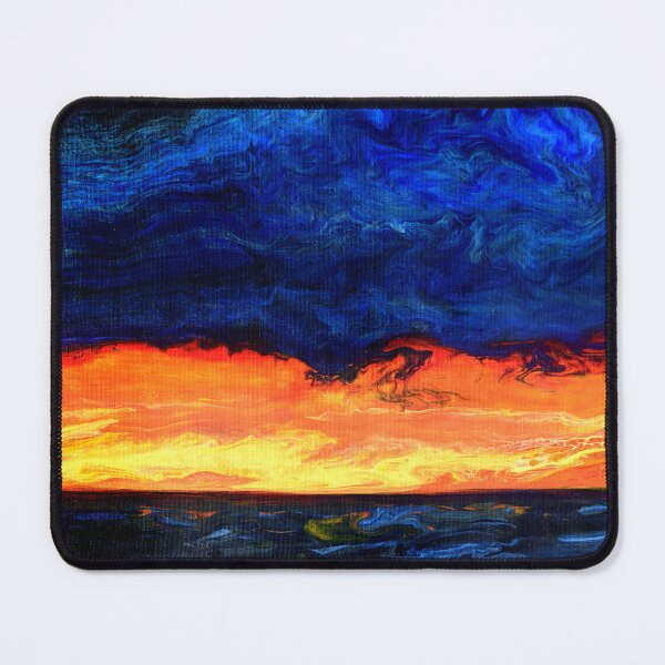 Item preview, Seascape in Indigo and Bright Orange designed and sold by BreezyZen.