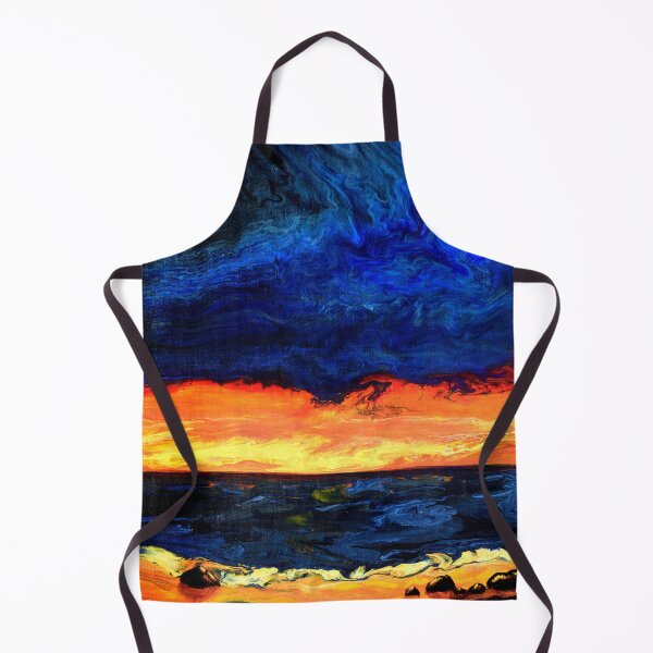 Item preview, Seascape in Indigo and Bright Orange designed and sold by BreezyZen.