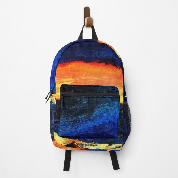 Item preview, Seascape in Indigo and Bright Orange designed and sold by BreezyZen.