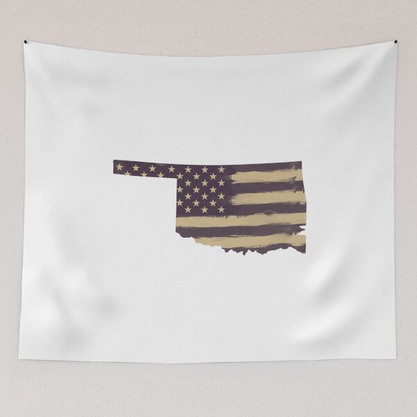 Item preview, Oklahoma State Vintage Stars & Stripes – Brown and Gold designed and sold by Paper Drip.