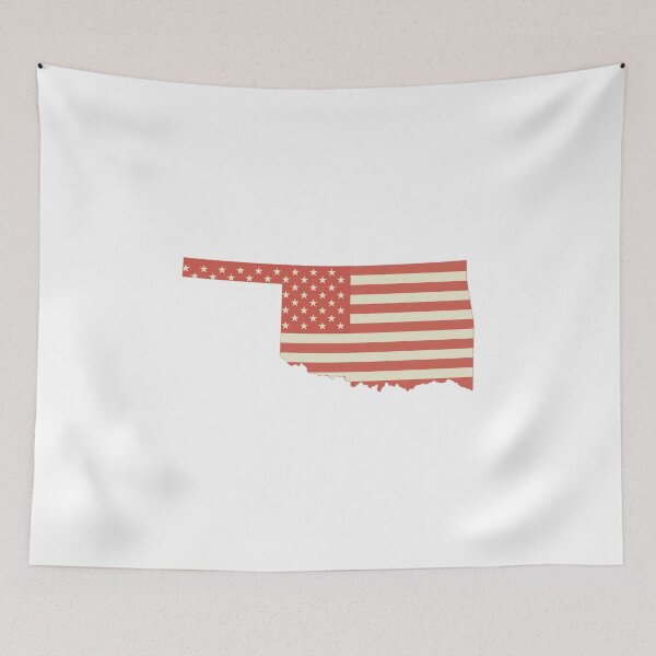 Item preview, Oklahoma USA Flag Silhouette – Stars and Stripes State Outline designed and sold by Paper Drip.