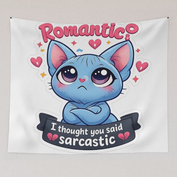 Item preview, Romantic But Sarcastic Cat designed and sold by Furvisors.