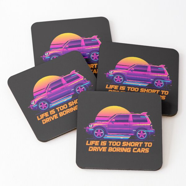 Item preview, Mitsubishi Pajero Evolution Synthwave Sunset JDM Glitch Art designed and sold by Thaivi Design.