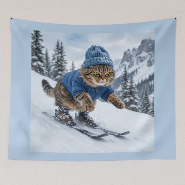 Item preview, Grouchy Cat Skiing designed and sold by Tridentulus.