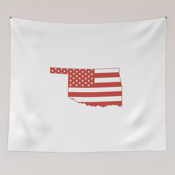 Item preview, Oklahoma USA Flag Silhouette – Stars and Stripes State Outline designed and sold by Paper Drip.