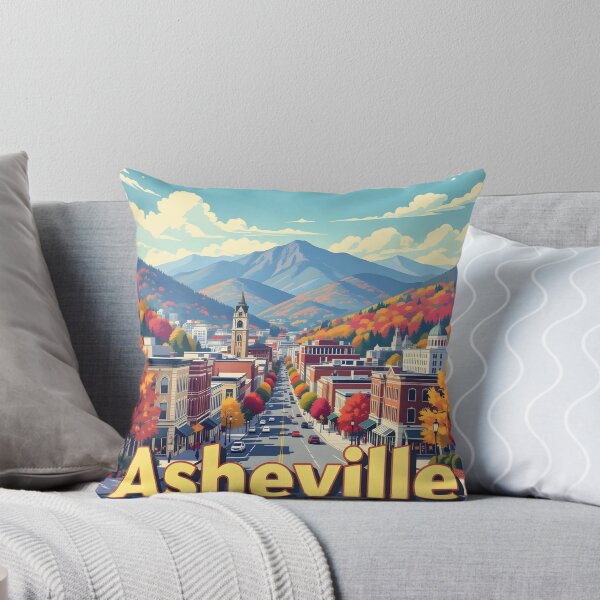 Item preview, Asheville, North Carolina, USA: Vintage-Style Painterly Travel Poster designed and sold by LSVart.