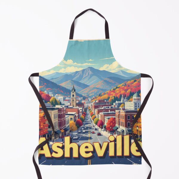 Item preview, Asheville, North Carolina, USA: Vintage-Style Painterly Travel Poster designed and sold by LSVart.