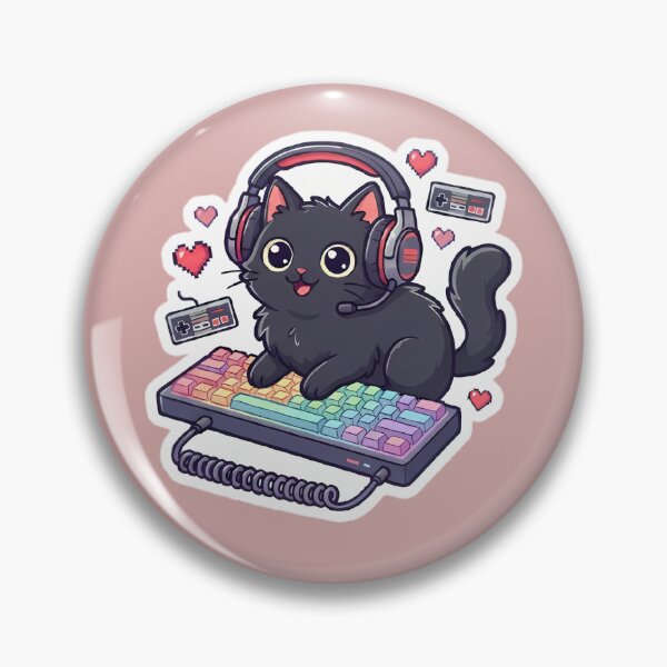 Item preview, Pro Gamer Cat - Black Kitty designed and sold by ManaPot.