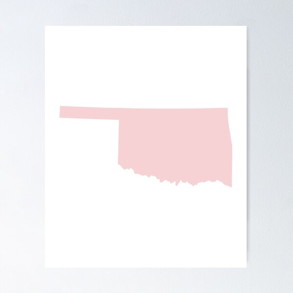 Item preview, Oklahoma Map Silhouette – Minimal Pink designed and sold by Paper Drip.