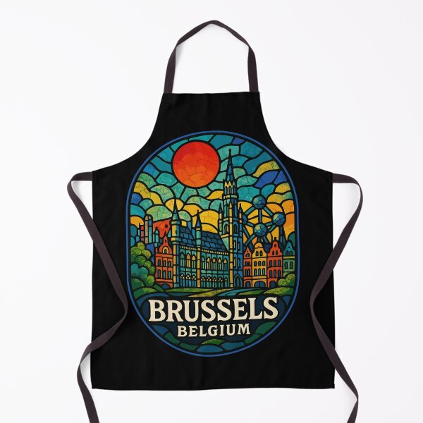 Item preview, Brussels Belgium Colorful Stained Glass Travel designed and sold by TomFrontierArt.
