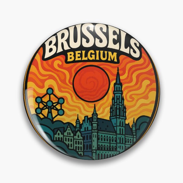 Item preview, Brussels Belgium Trippy Art Travel designed and sold by TomFrontierArt.