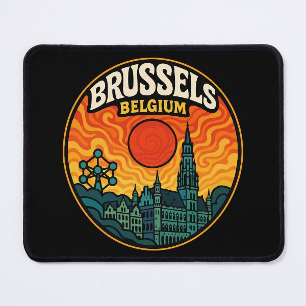 Item preview, Brussels Belgium Trippy Art Travel designed and sold by TomFrontierArt.
