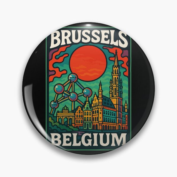 Item preview, Brussels Belgium Retro Trippy Art Travel designed and sold by TomFrontierArt.