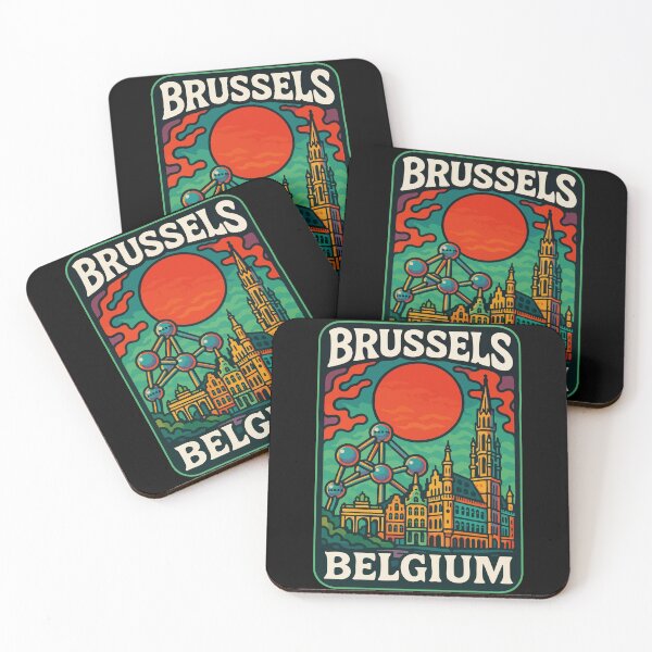 Item preview, Brussels Belgium Retro Trippy Art Travel designed and sold by TomFrontierArt.
