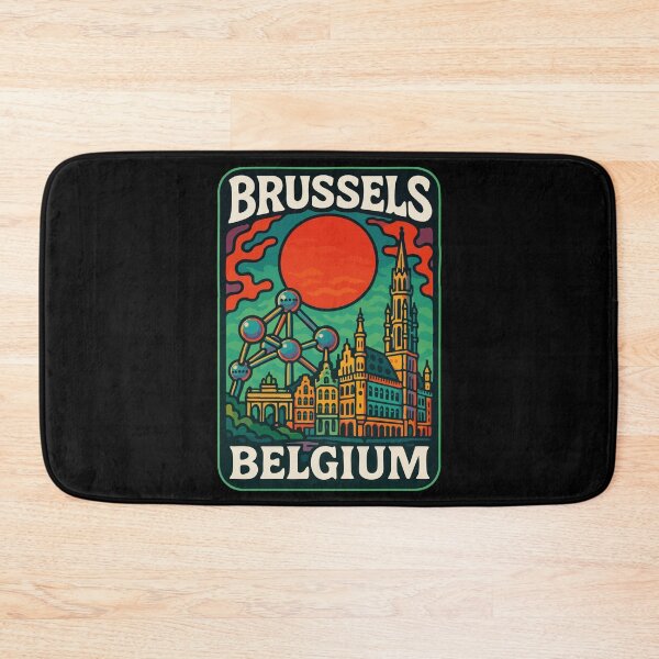 Item preview, Brussels Belgium Retro Trippy Art Travel designed and sold by TomFrontierArt.