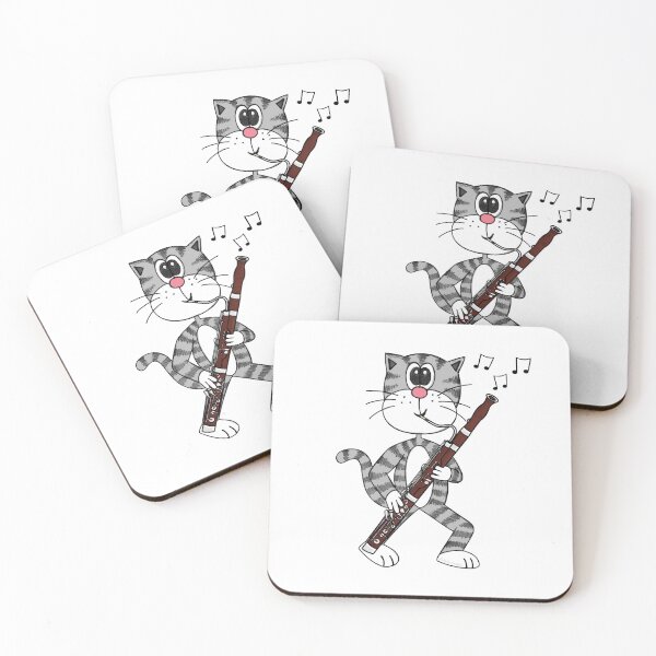 Item preview, Cat Playing Bassoon, Bassoonist Woodwind Musician Music Teacher designed and sold by doodlerob.