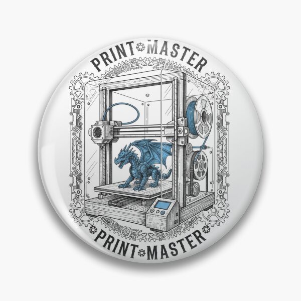 Item preview, Print Master 3D Printer Illustration – Dragon Being Printed Technical Art designed and sold by unthinkabletees.