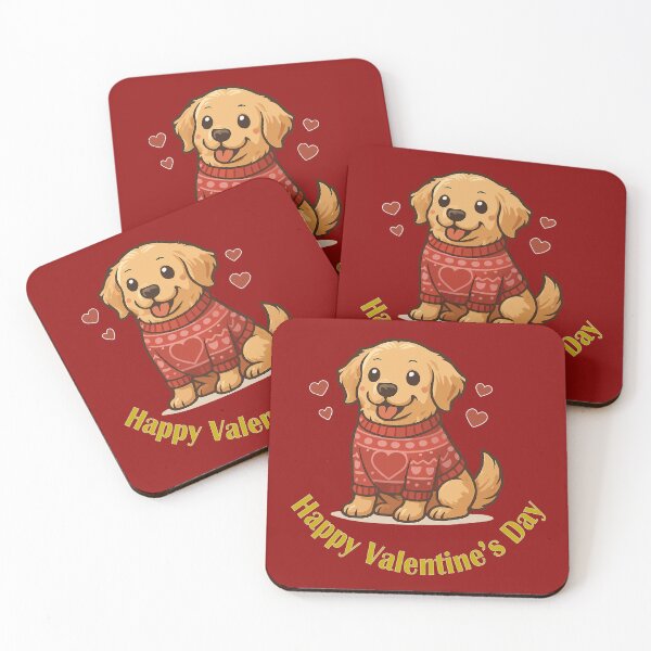 Item preview, Cute Golden Retriever Puppy in Heart Sweater - Happy Valentine's Day designed and sold by DeeLulu.