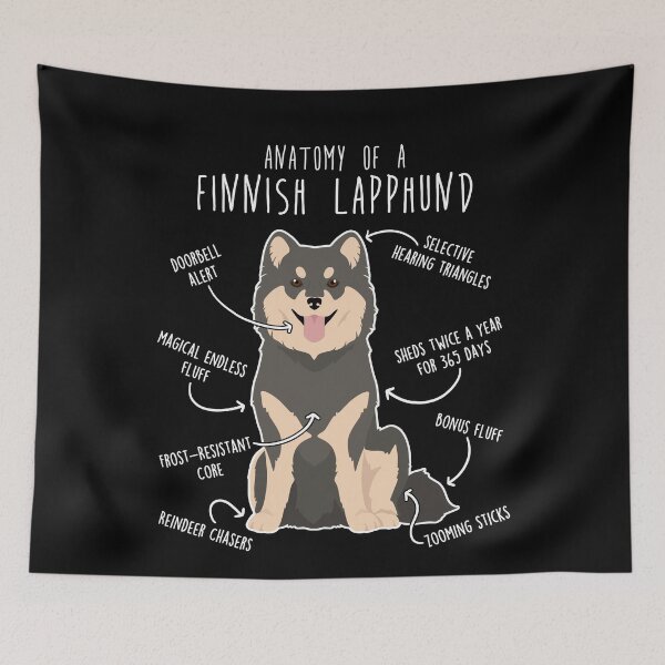 Item preview, Blue Finnish Lapphund Dog Anatomy designed and sold by Clara Hollins.