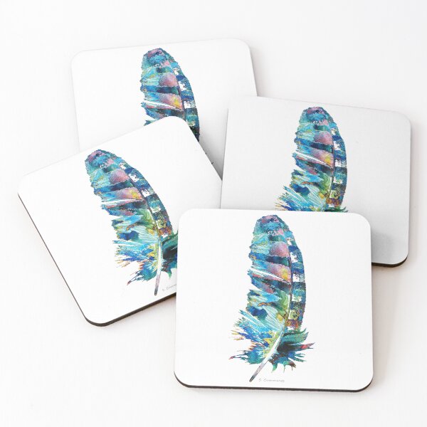 Item preview, Colorful Feather On White Three designed and sold by Sharon Cummings Art.