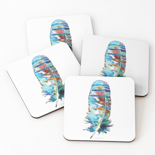 Item preview, Colorful Feather On White Four designed and sold by Sharon Cummings Art.