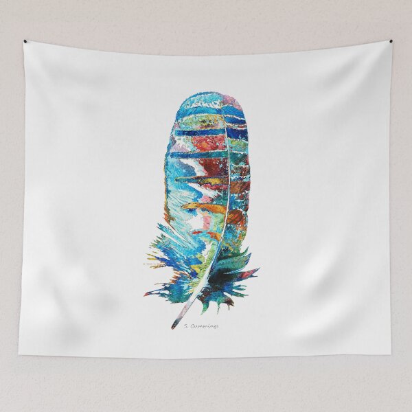 Item preview, Colorful Feather On White Four designed and sold by Sharon Cummings Art.
