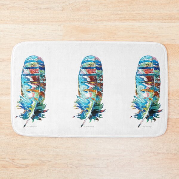 Item preview, Colorful Feather On White Four designed and sold by Sharon Cummings Art.