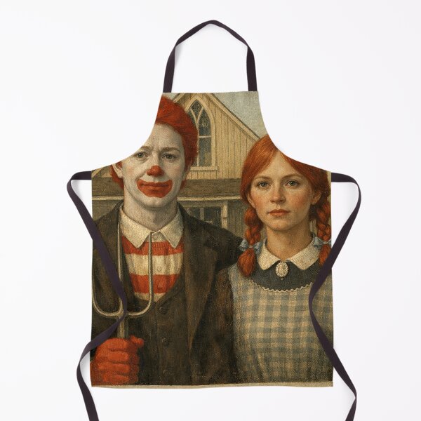 Item preview, American Gothic (Revised) – Americana Satire Illustration designed and sold by DiamondSkyShirt.
