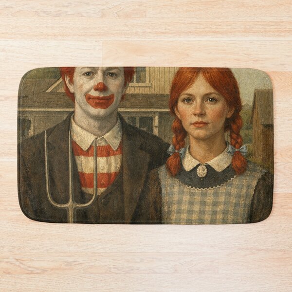Item preview, American Gothic (Revised) – Americana Satire Illustration designed and sold by DiamondSkyShirt.