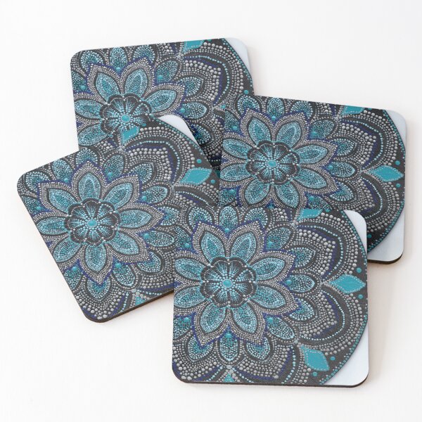Item preview, Peaceful Teal and silver Maandala designed and sold by Dreamweaver Mandalas.