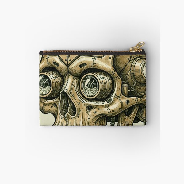 Item preview, Steampunk Robotic Skull Illustration – Mechanical Skull with Gears, Dials, and Machinery designed and sold by unthinkabletees.