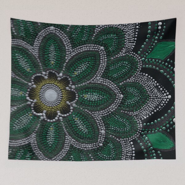 Item preview, Peaceful Green and silver Maandala designed and sold by Dreamweaver Mandalas.