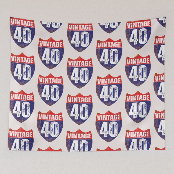 Item preview, Rusti Road Sign Vintage 40th Years old Birthday Design For Mom Dad woman designed and sold by erozzz.