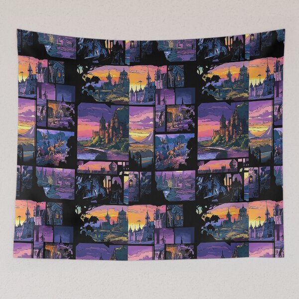 Item preview, Fantasy Kingdom Pattern – Fairytale Castles designed and sold by Szpaku desart .