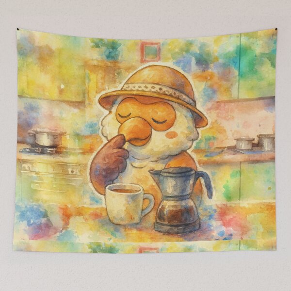 Item preview, Watercolor Koko Making Coffee designed and sold by Koko The Proboscis Monkey.