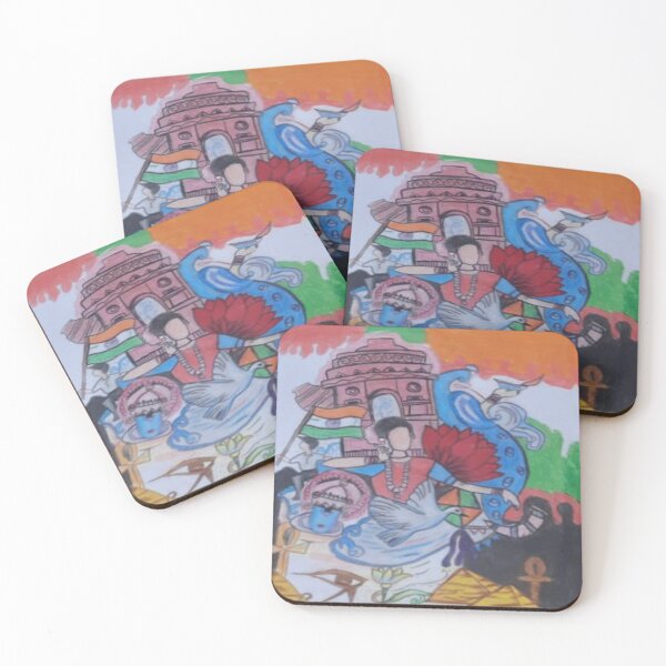 Item preview, Cultural Harmony Art — India & Egypt Heritage Fusion Illustration designed and sold by AkkoAkko.
