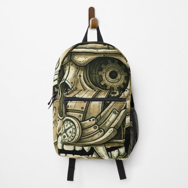 Item preview, Steampunk Samurai Skull Illustration – Mechanical Skull with Gears, Dials, and Armor Plating designed and sold by unthinkabletees.