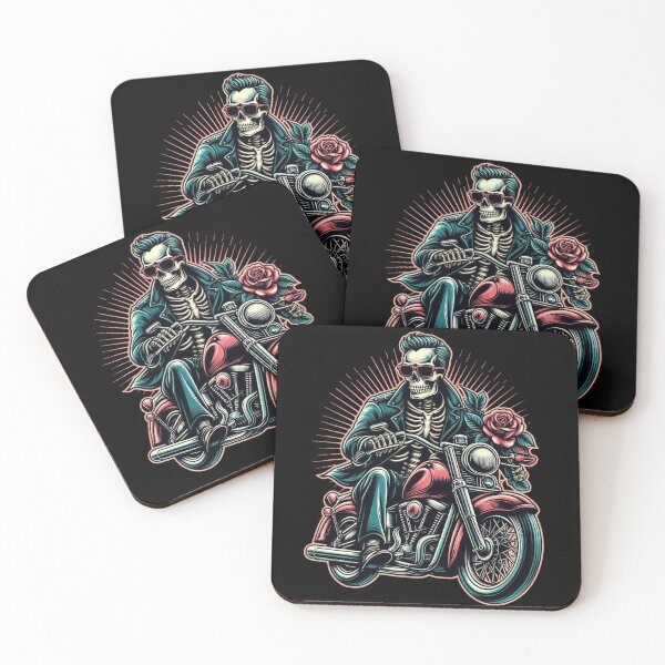 Item preview, Retro Vintage Motorcycle Skeleton Rider – Classic Biker Art designed and sold by Zoo-Moo.