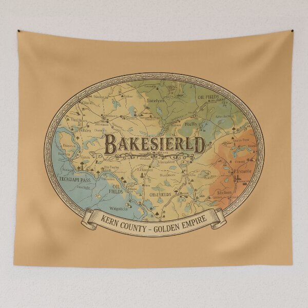 Item preview, Retro Vintage bakersfield map designed and sold by Uglyandcute.