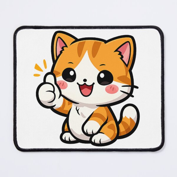 Item preview, Cute Chibi Cat Thumbs Up – Kawaii Happy Cartoon Cat Illustration designed and sold by PixelNest2411.