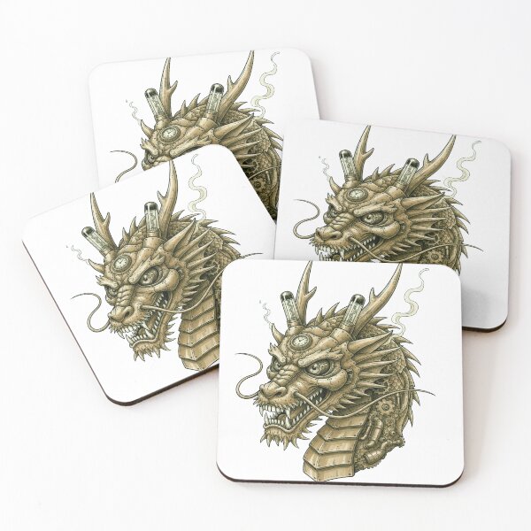 Item preview, Steampunk Dragon Head Illustration – Mechanical Dragon with Steam, Lights, and Gears designed and sold by unthinkabletees.