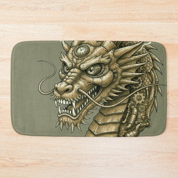 Item preview, Steampunk Dragon Head Illustration – Mechanical Dragon with Steam, Lights, and Gears designed and sold by unthinkabletees.