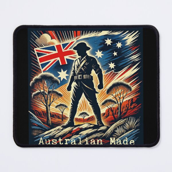 Item preview, Aussie Pride Australian Made Bushman Siilhouette designed and sold by HYPERSHIRTS.