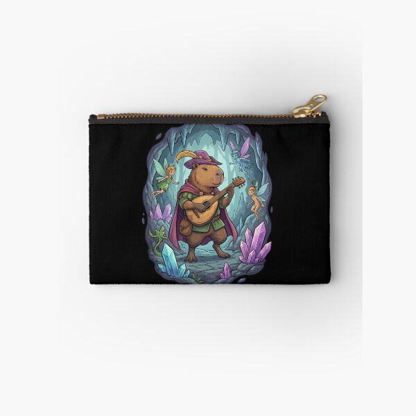 Item preview, Whimsical Capybara Bard Fantasy Cave Adventure designed and sold by k3rstman1.