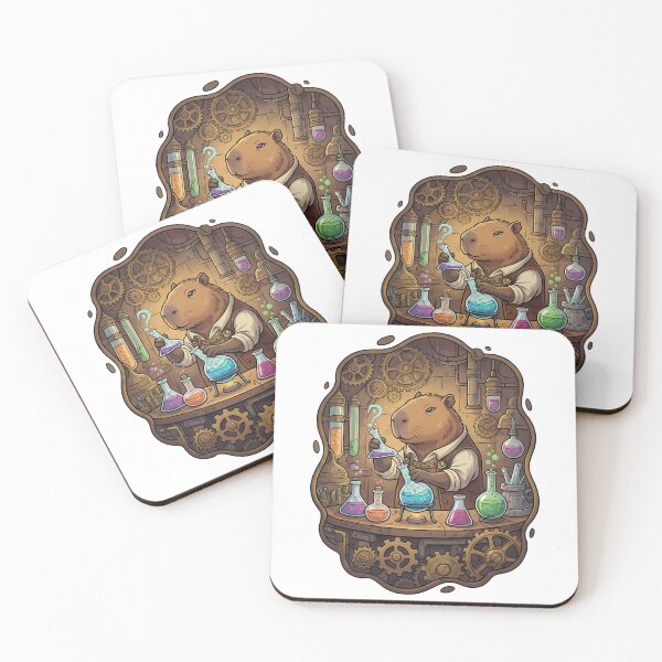 Item preview, Fantasy Steampunk Capybara Alchemist Scientist designed and sold by k3rstman1.