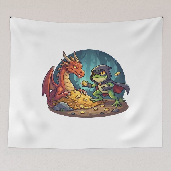 Item preview, Fantasy Frog Thief Dragon Gold Coin Heist designed and sold by k3rstman1.