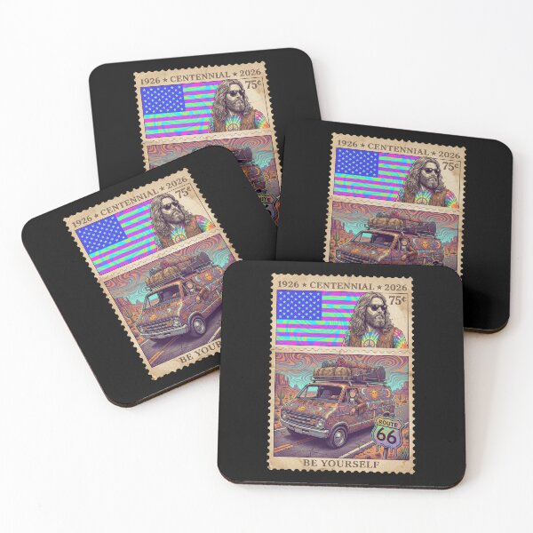 Item preview, Route 66 Centennial Hippie Van - Be Yourself Psychedelic Stamp designed and sold by G350.