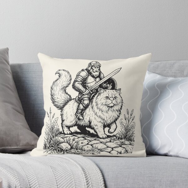 Item preview, Bigfoot Riding Persian Cat Medieval Warrior   designed and sold by Y-Vibes.