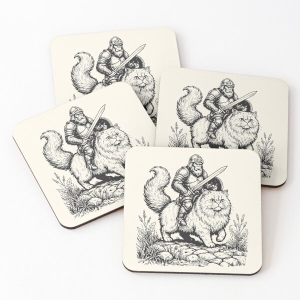 Item preview, Bigfoot Riding Persian Cat Medieval Warrior   designed and sold by Y-Vibes.