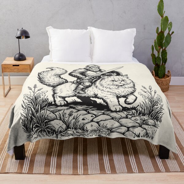Item preview, Bigfoot Riding Persian Cat Medieval Warrior designed and sold by Y-Vibes.
